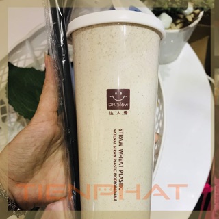ok Ly giữ nhiệt lúa mạch 450ml có nắp và ống hút