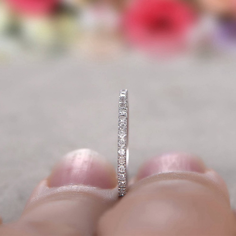 Nhẫn Bạc Đính Đá Zircon Kiểu Dáng Hàn Quốc