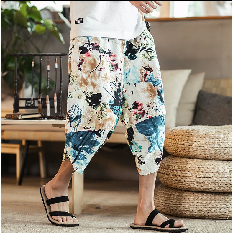Quần Lửng Ống Rộng Size Lớn Thời Trang Đi Biển Cho Nam