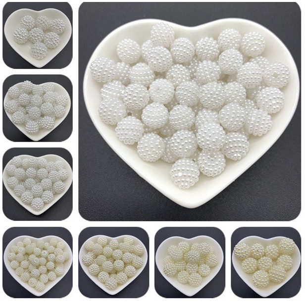 Ngọc trai giả kích thước 10mm 12mm 14mm 20mm dùng làm trang sức thủ công