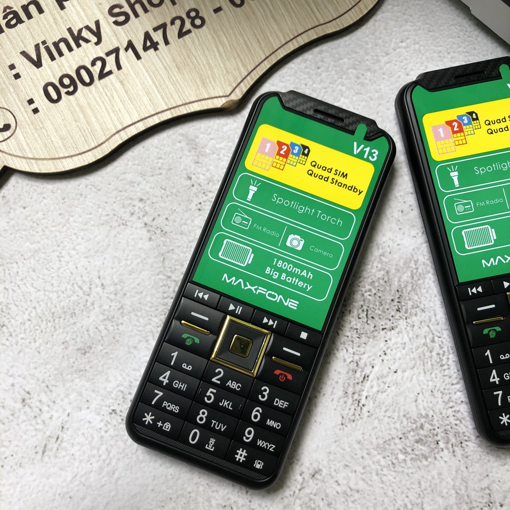 ĐIỆN THOẠI 4 SIM MAXFONE V13 FULLBOX KIỂU DÁNG N7000 FULLBOX