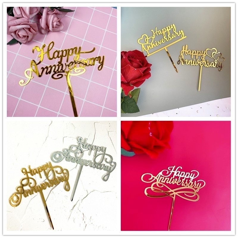 Que Cắm Trang Trí Bánh Kem Chữ Happy Anniversary