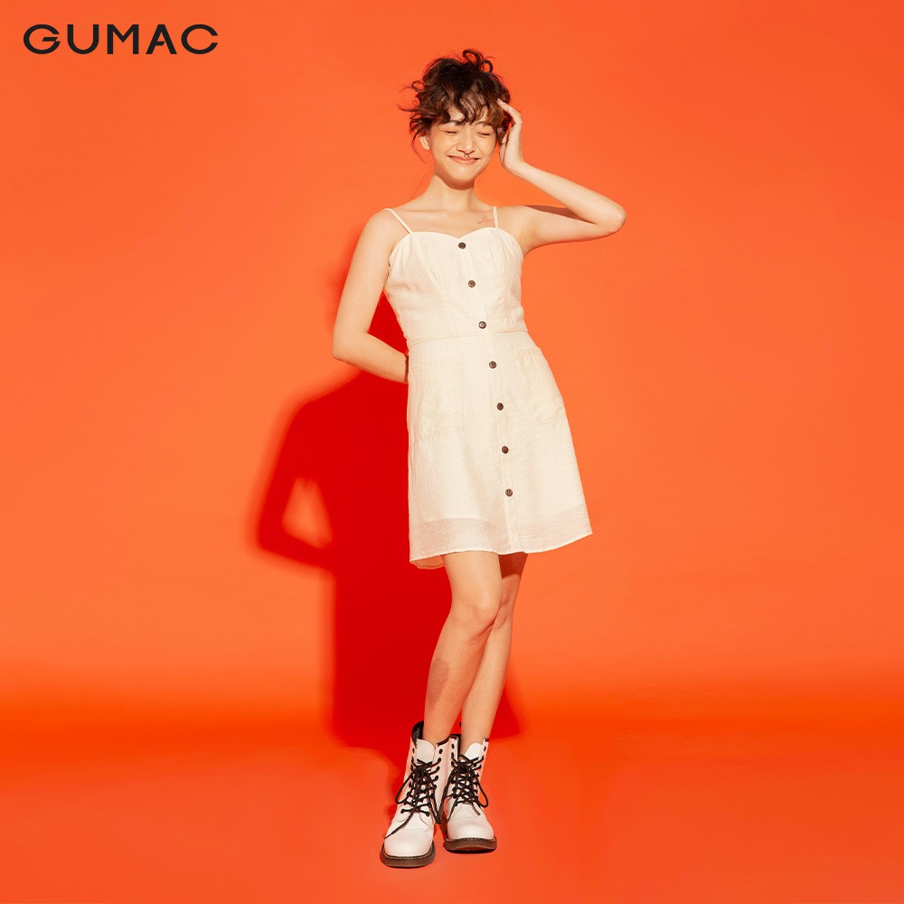 [Mã MABR07062 giảm 8% tối đa 50K đơn từ 249K] Đầm ôm nữ GUMAC 2 dây sexy, năng động màu kem đủ size DA12178 | BigBuy360 - bigbuy360.vn