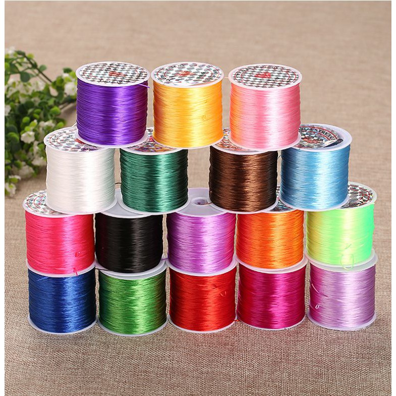 10-60met cuộn cước thun lụa loại xỏ vòng hạt, vòng đá