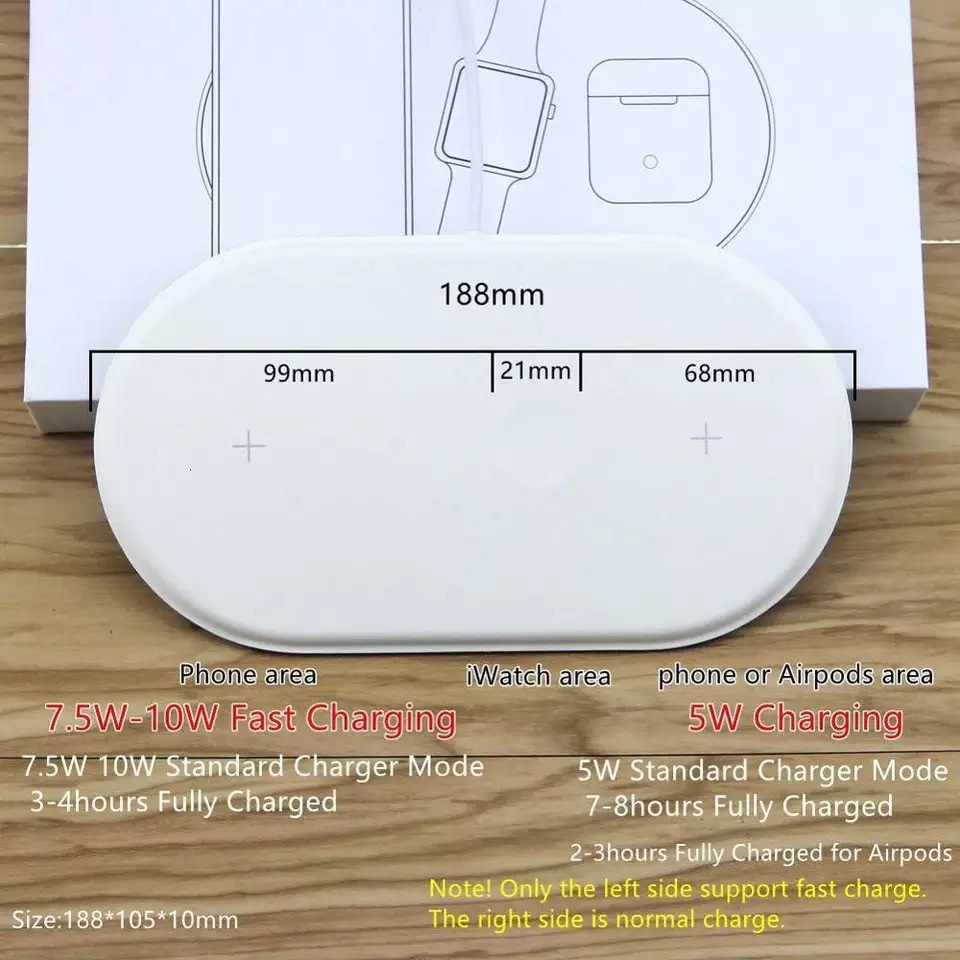 Đế Sạc Không Dây AirPower 2 in 1 / 3 in 1 Sạc Cảm Ứng Wireless Charger Xài Cho iPhone Apple Watch AirPods Samsung Vâng