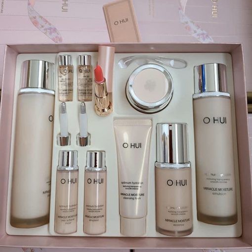 Bộ Dưỡng Da Trắng Hồng Căng Bóng Rạng Ngời Ohui Miracle Moisture Special Set 10 món