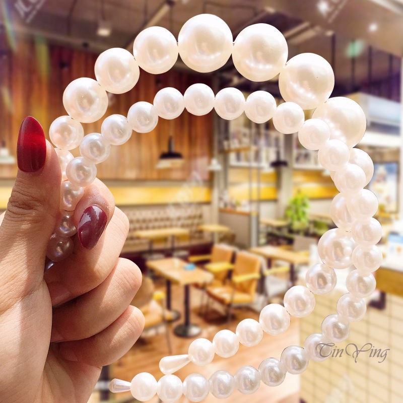 GETNOIVAS Băng Đô Cài Tóc Đính Hạt Ngọc Trai Phong Cách Hàn Quốc Cho Nữ