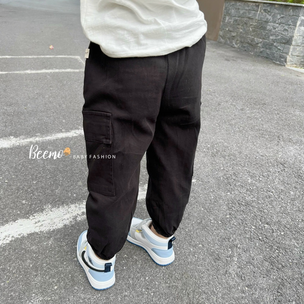 Quần kaki bé trai sành điệu cá tính, quần dài bé trai túi hộp co giãn thoải mái Beemo