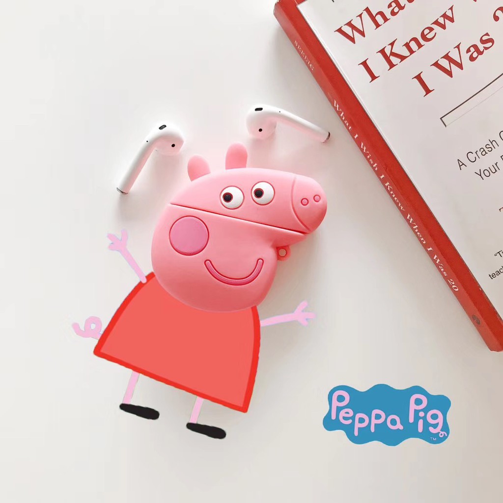 Super cute peppa pig apple Airpods Shockproof Cover Earphone Cases Protector Case