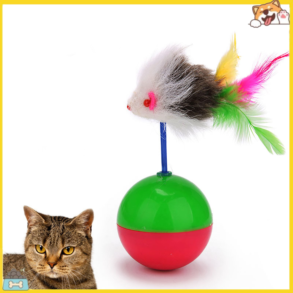 Đồ chơi hình chuột lật đật mini bằng nhựa cho mèo dễ thương