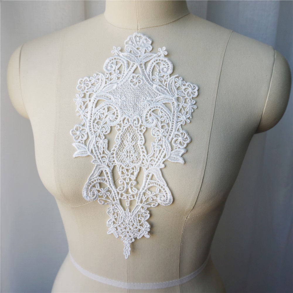 Vải Ren Thêu Hoa Màu Trắng Dùng May Váy Cưới