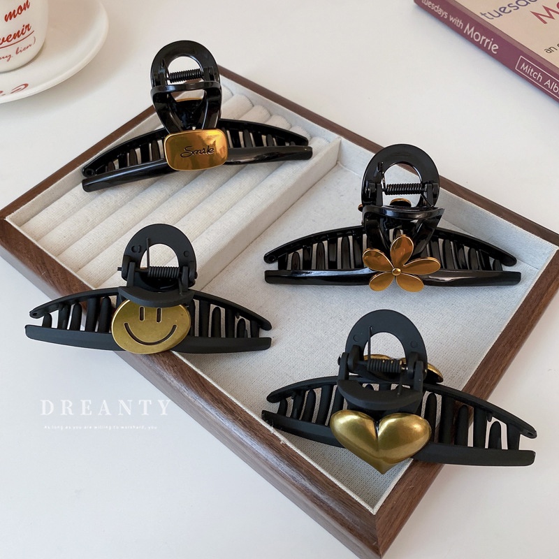 Kẹp Tóc Hình Hoa / Mặt Cười / Cá Mập Phong Cách Retro Hàn Quốc