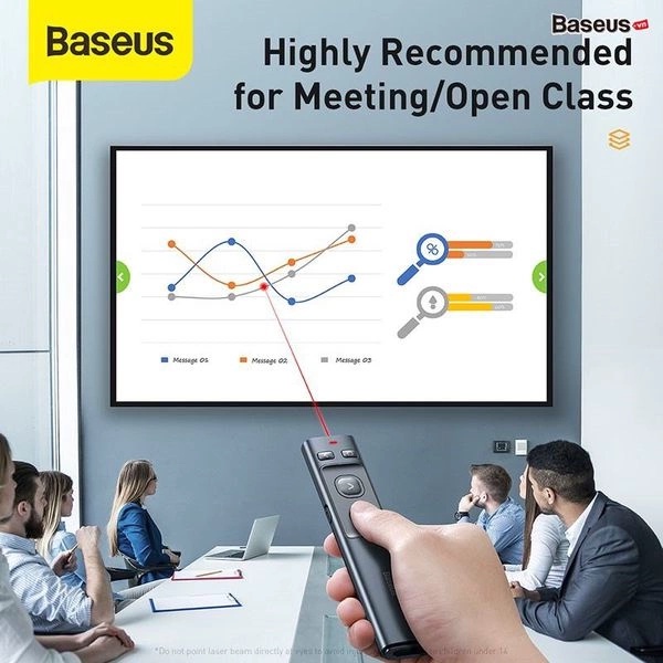 Bút Laser trình chiếu Baseus Orange Dot Wireless Presenter cho Laptop/ Mabook