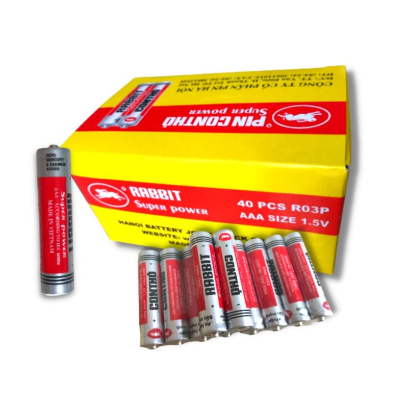 Vỉ 4 viên pin AAA và AA con thỏ tiểu điều khiển