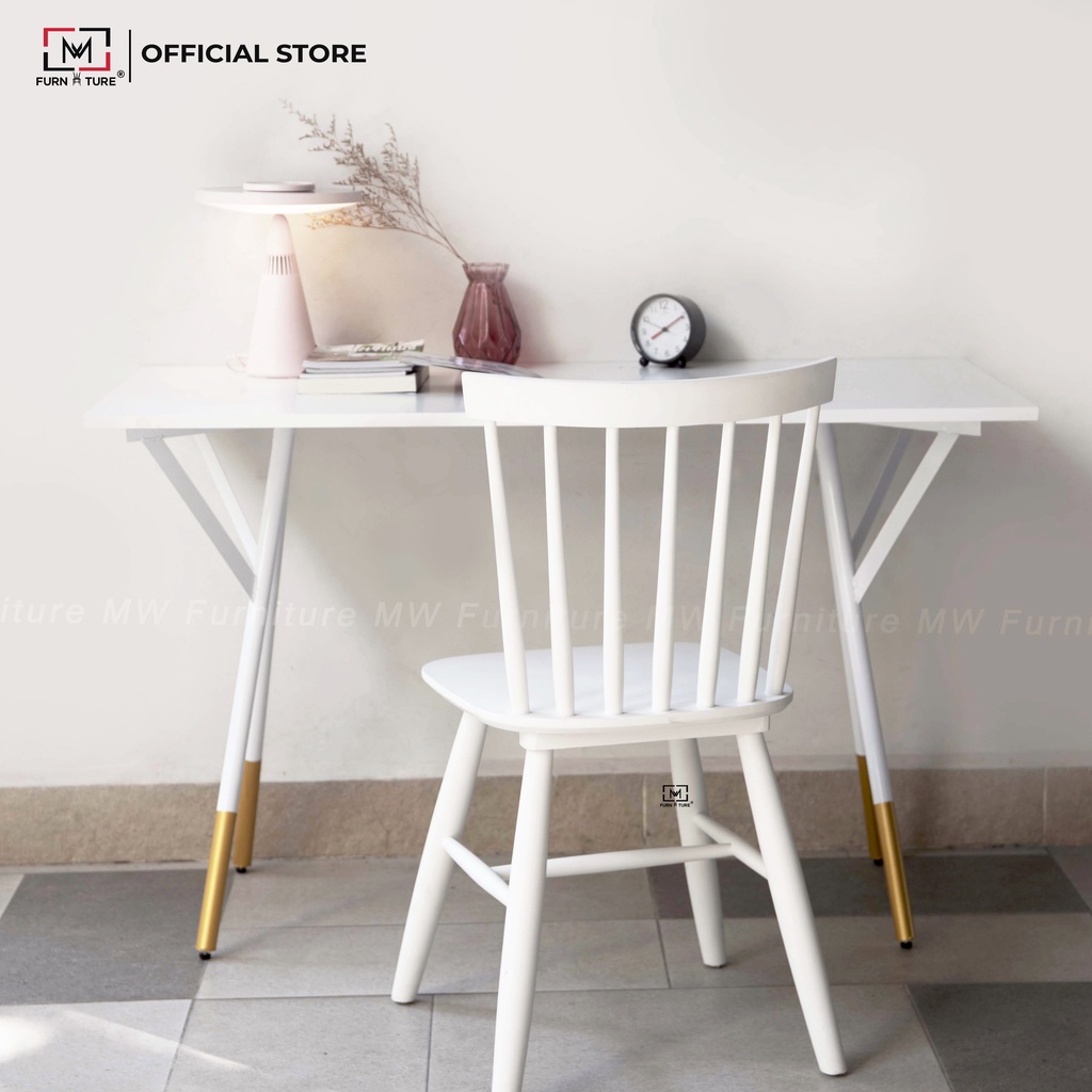 Bàn học và làm việc gỗ chân sắt sơn tĩnh điện size rộng 60cm thương hiệu MW FURNITURE - Nội thất căn hộ