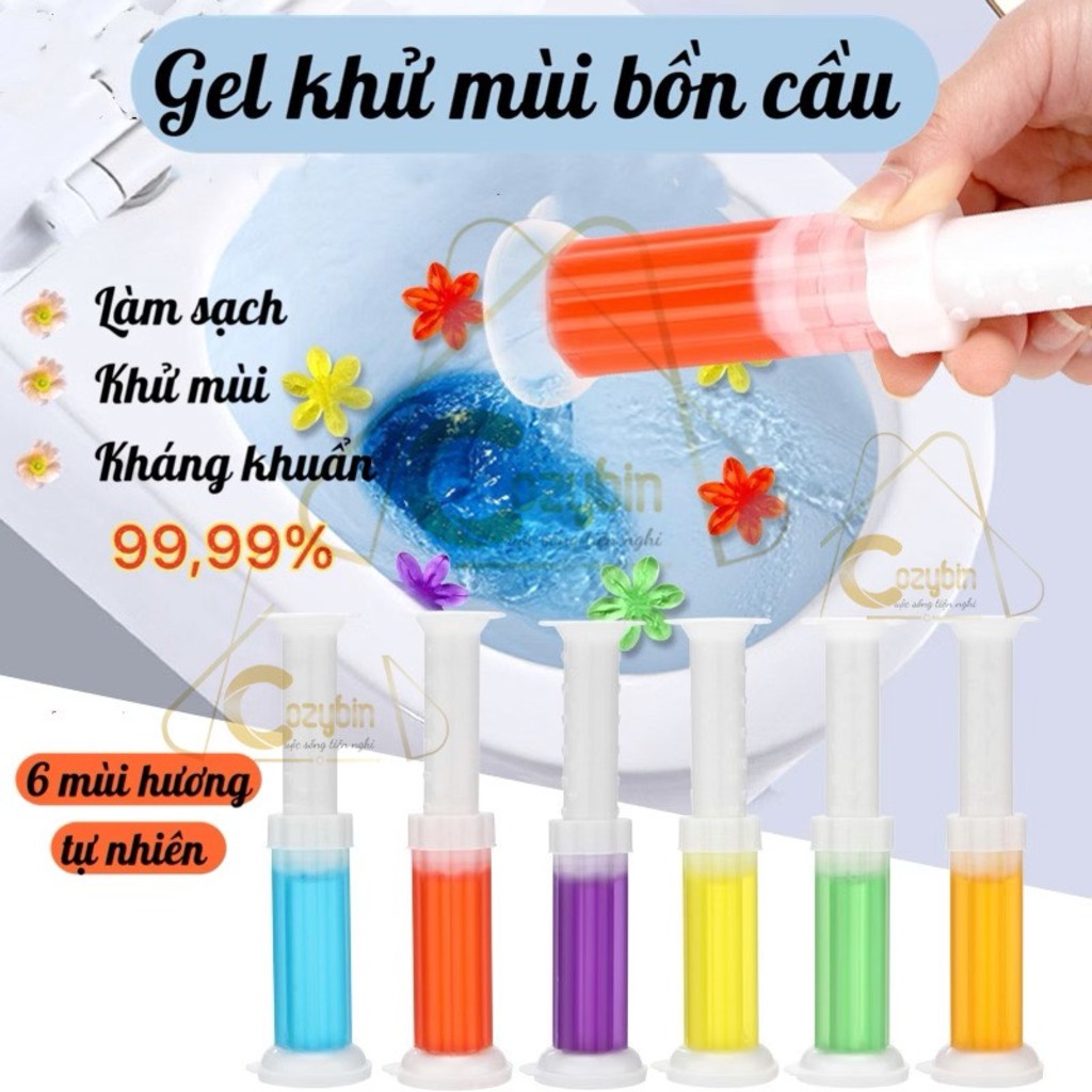 Gel thơm khử trùng bồn cầu - gel khử mùi bồn cầu dạng thạch hình bông hoa với 6 mùi hương