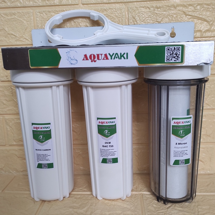 Bộ Lọc Nước Sinh Hoạt 3 Cốc 10inch 2 Gioăng Đài Loan