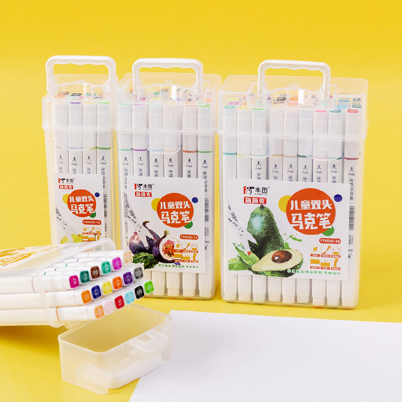 Sẵn sàng! Set 12 Bút Dạ Quang Thiết Kế Hai Đầu Tiện Dụng
