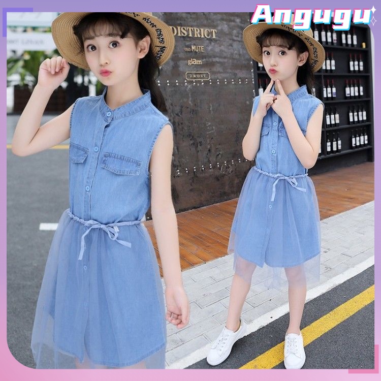 Đầm Denim Không Tay Thời Trang Mùa Hè Dành Cho Bé Gái Từ 2022 Từ 3 Đến 4 Đến 5-6 Đến 7 Đến 8 Đến 9-10 Đến 11-12 Tuổi