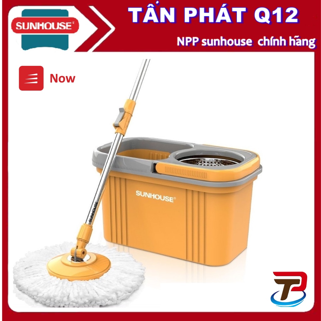 Bộ lau nhà xoay 360 độ SUNHOUSE KS-CL350PO (2 màu Xanh, Cam giao ngẫu nhiên)