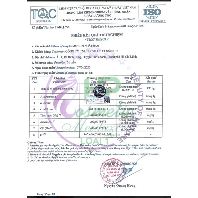 KEM MEIDUZI NHẬT CHÍNH HÃNG - CHECK CODE QR