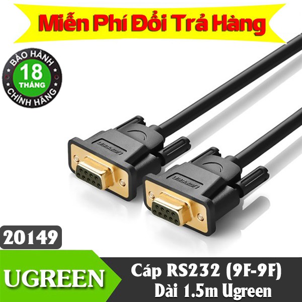 Cáp cổng Com Rs232 9 chân âm sang Com 9 chân âm (9F-9F) dài 1,5m - cao cấp chính hãng Ugreen  20149