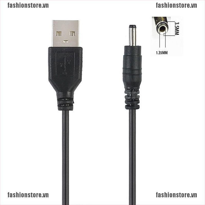 FS TRE USB Port to 2 5 3 5 4 0 5 5mm 5V DC Barrel Jack Power Cable Cord Connector Black[VN]