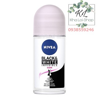 Lăn Khử Mùi Cho Nữ nivea Black & White Chống vệt ố vàng áo hương thơm ngọt ngào 50ml