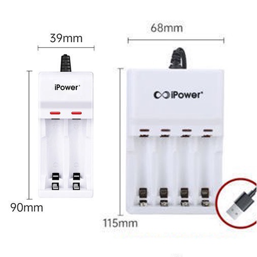Pin sạc IPOWER AA AAA, Sạc pin chính hãng IPOWER, BẢO HÀNH 1 NĂM | Mic không dây, máy ảnh, điều khiển, ( Pin 1.2V )