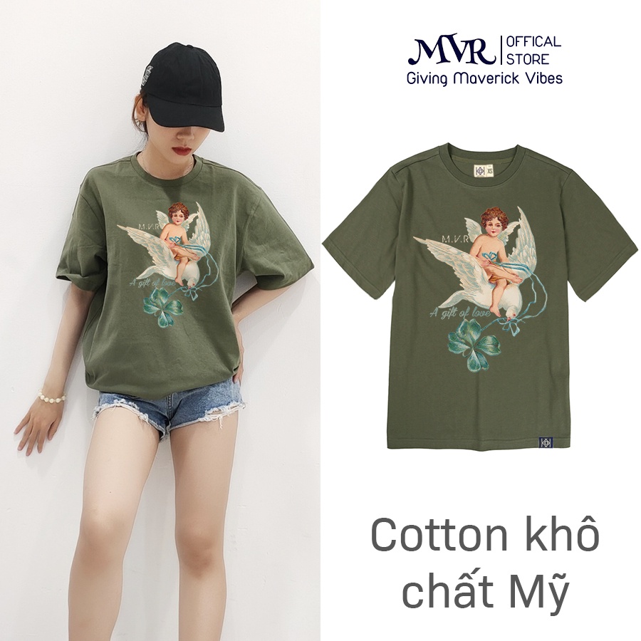 Áo thun unisex nam nữ thiên thần làm quà giáng sinh noel ao phông phôm rộng tay lỡ MVR TT4347