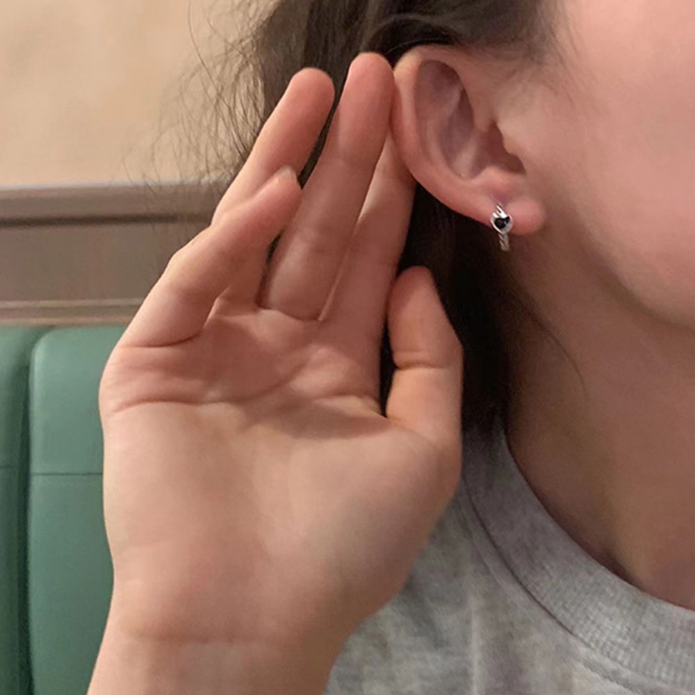 1 Đôi Bông Tai Hình Trái Tim Thời Trang Cho Nữ