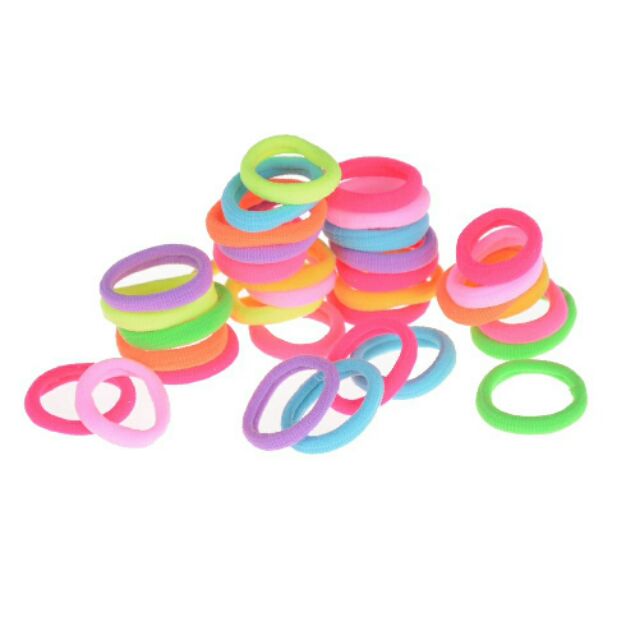Túi 20 thun cột tóc màu (3cm)