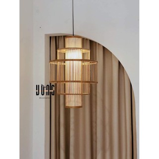 Đèn tre đèn mây trước đèn thả mây tre chao đèn tre mã 0052