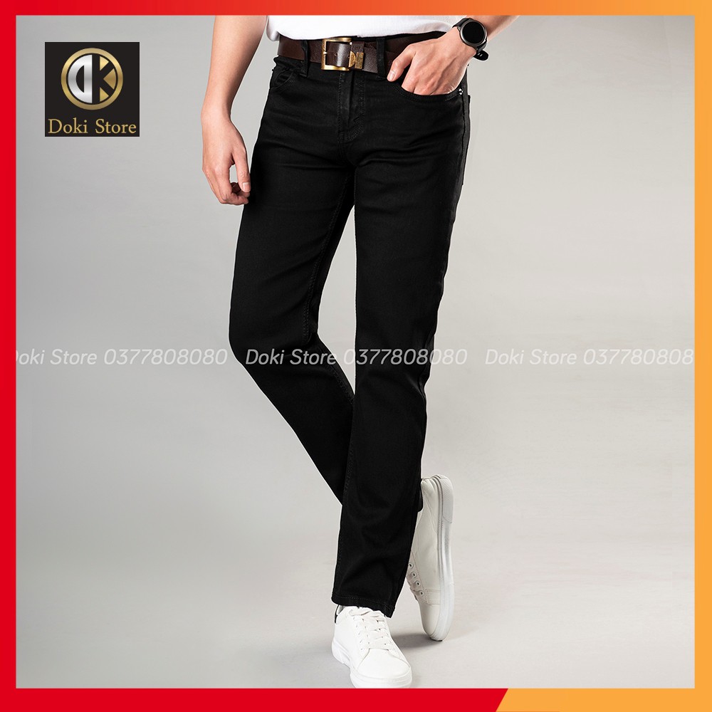 Quần Jean Nam Cao Cấp Màu Đen DE-01, Quần bò nam dáng ôm đứng vải co giãn thoải mái - DOKI | BigBuy360 - bigbuy360.vn