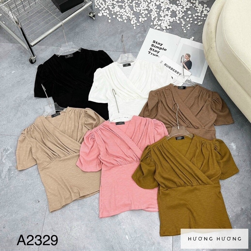 Áo thun len đắp chéo ngực A2329