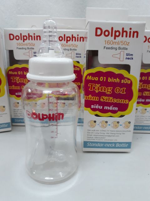 Bình sữa Dolphin cổ hẹp 160ml