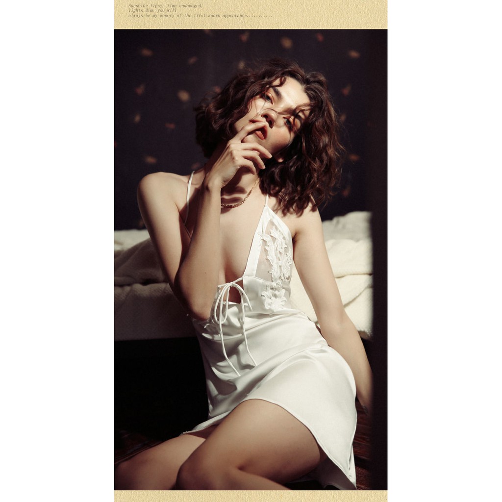 (M.30) Váy ngủ hai dây lụa satin sexy cao cấp Đầm mặc nhà gợi cảm quyến rũ | BigBuy360 - bigbuy360.vn