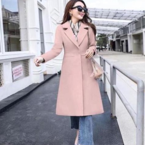 Áo Dạ Nữ - Áo Khoác Dạ Dáng Dài Cổ Vest Nút Bấm Túi Ngang Cao Cấp Siêu Sang | BigBuy360 - bigbuy360.vn