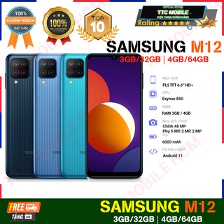 Điện thoại samsung galaxy m12 4gb/64gb-freeship|chính hãng-nguyên seal-ttc mobile