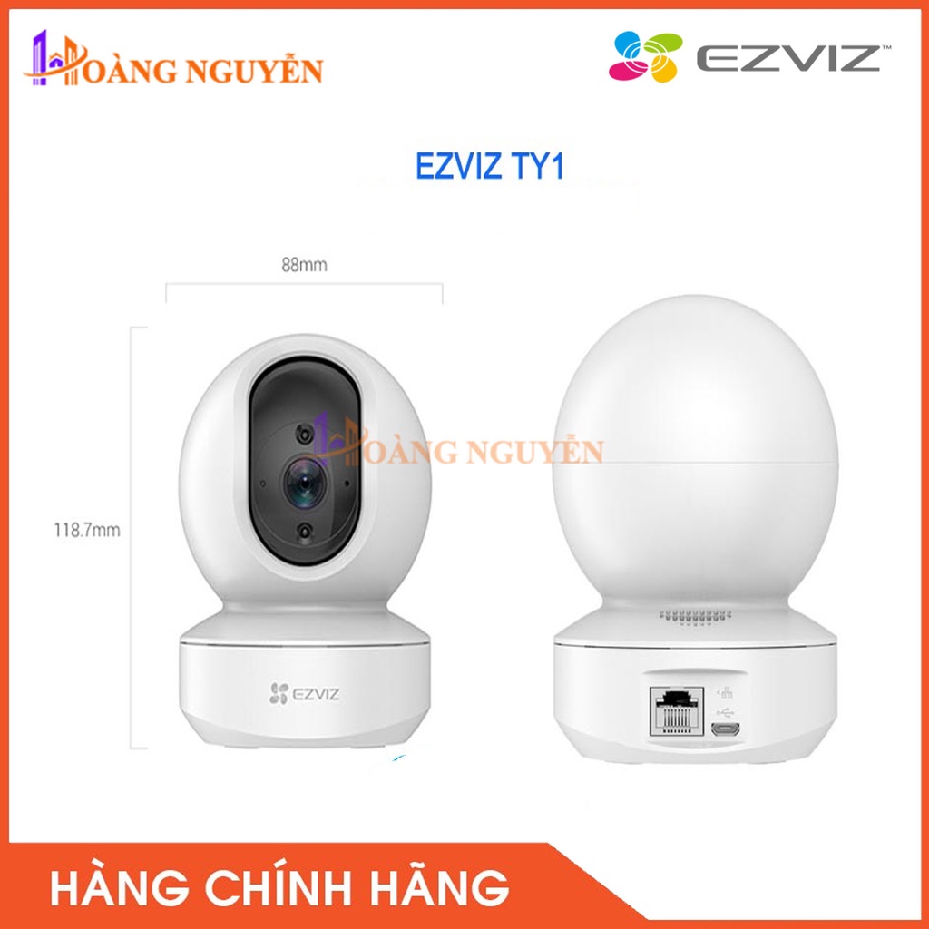 [NHÀ PHÂN PHỐI] Camera IP Wifi quay quét thông minh EZVIZ TY1 4MP - Hình ảnh sắc nét QHD - 2K - Đèn hồng ngoại quay đêm.