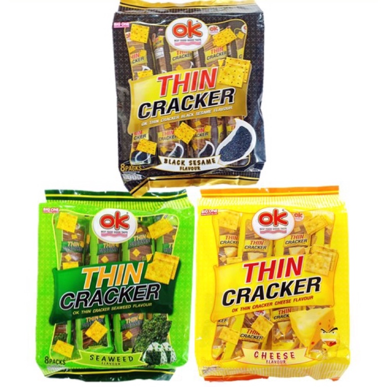 BÁNH QUY THIN CRACKER BIGONE OK PHÔ MAI/ MÈ ĐEN/ RONG BIỂN 256G