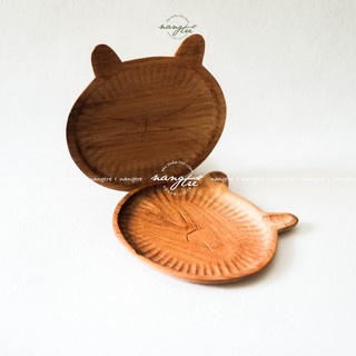 Khay gỗ decor hình mặt con hổ