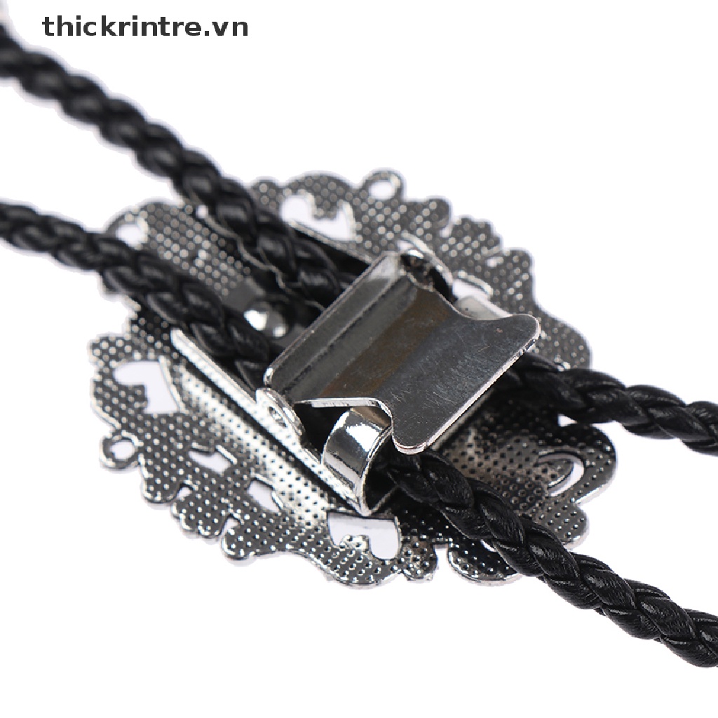 Dây chuyền cao bồi bolo mặt oval kiểu thắt cà vạt phong cách phương Tây thời trang