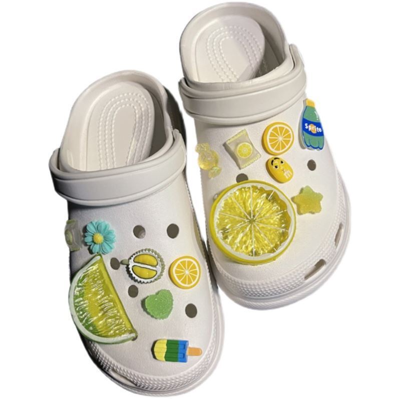 Đôi dép crocs diy thời trang trang trí trái cây trong suốt crocs jibitz charms phụ kiện