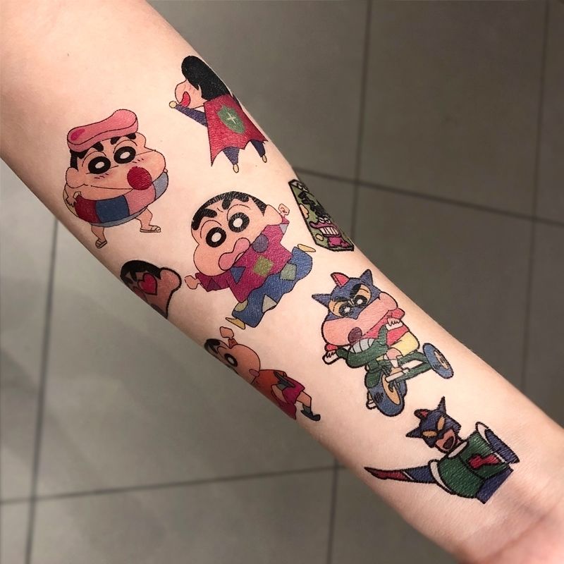 Hình Xăm Dán Tạm Thời Hình Cậu Bé Bút Chì Shin-Chan Dễ Thương