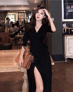 Đầm Maxi Đấp Chéo Xẻ Đùi Siêu Sang