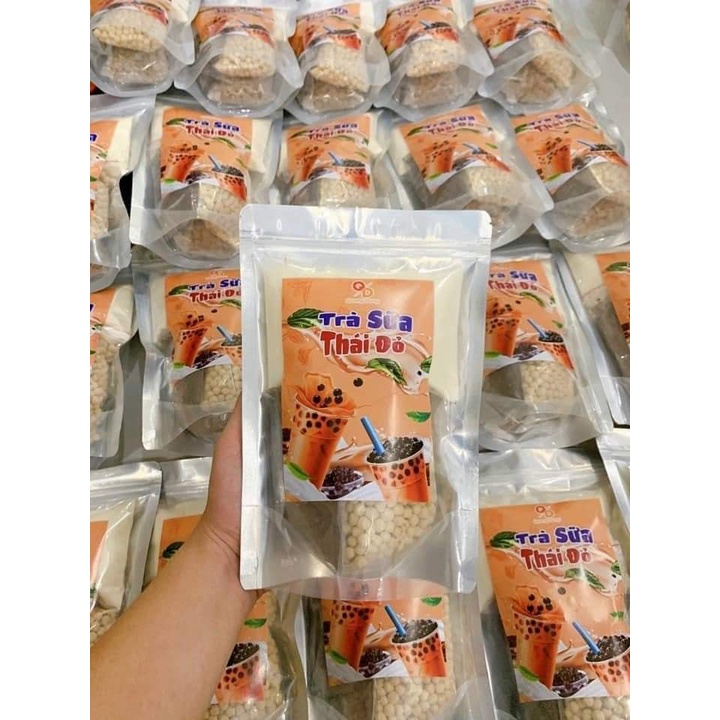 Set Nguyên Liệu Nấu Trà Sữa Trân Châu Thái Đỏ 450gr ( Nấu 8-10 Ly)
