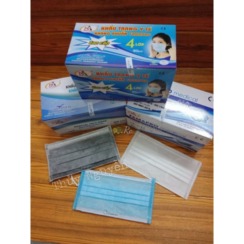 (1 HỘP 50 cái) khẩu trang y tế KHÁNG KHUẨN 4 lớp FAMAPRO | BigBuy360 - bigbuy360.vn
