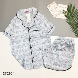 Myna Pyjamas - Bộ lụa satin Cộc Đùi hình