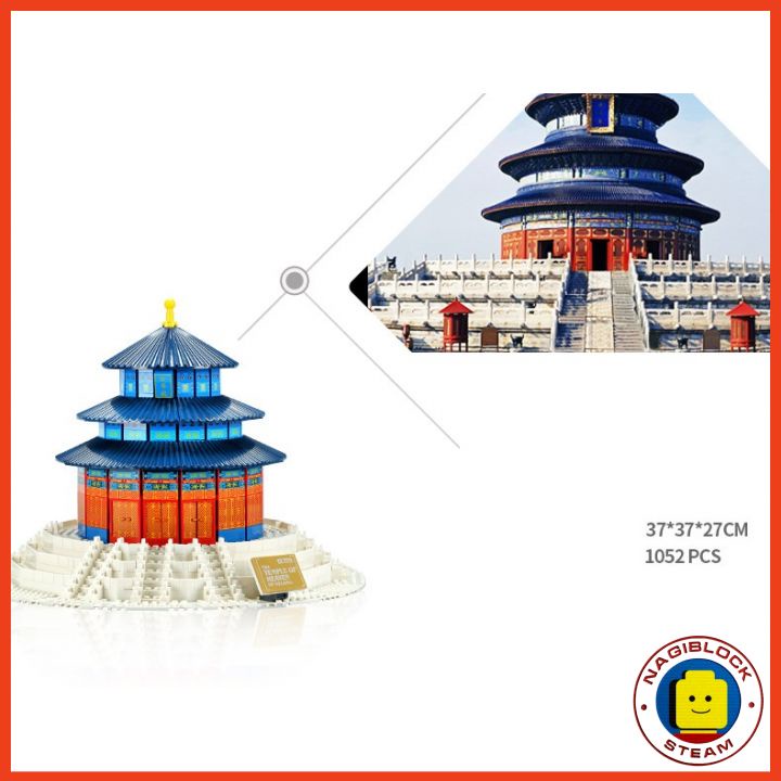 Bộ lắp ráp mô hình Temple of Heaven Bắc kinh Trung Quốc WANGE 5222